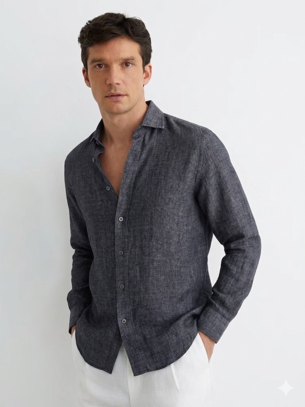 Saks fifth avenue Linen casual button down Shirt